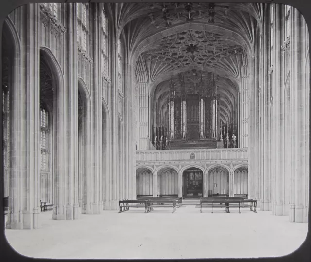 Glass Magic Lantern Slide WINDSOR CASTLE ST GEORGES CHAPEL NO3 C1890 PHOTO