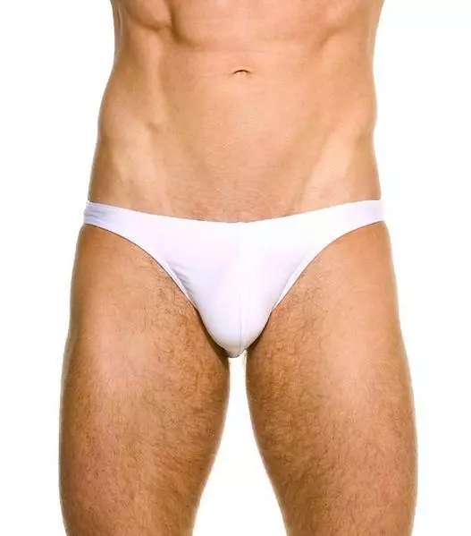 Kiniki Andre Swim Micro Brief White Poly Lycra Men's Swimwear Made in England