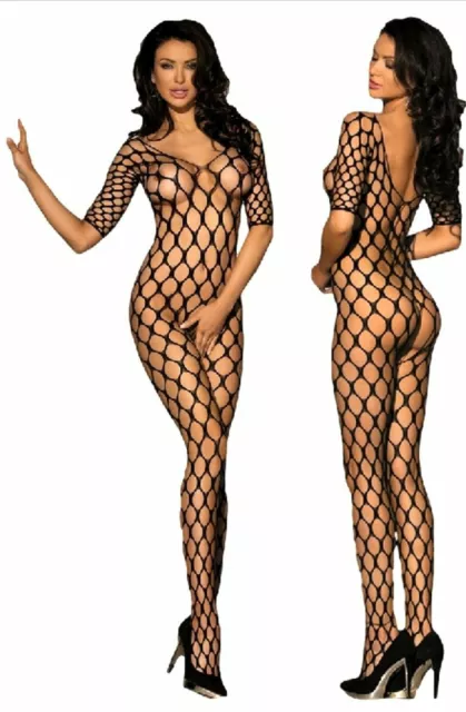 CATSUIT Bodystocking sexy Rete Lingerie Tutina body intimo San Valentino REGALO