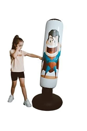 Boxing Bag Blow Up Inflatable Boxing Bag for Kids Superhero Bag