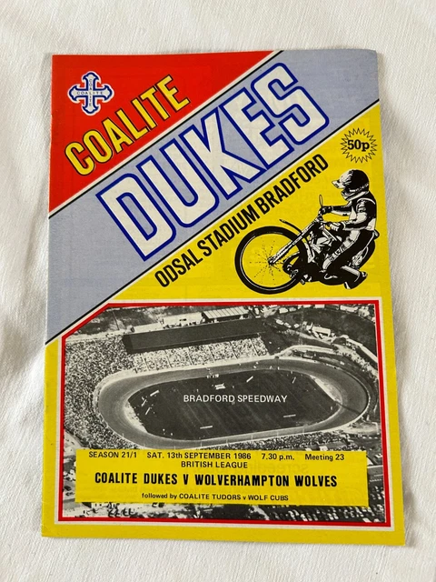 Bradford v Wolverhampton speedway match programme 13-09-1986