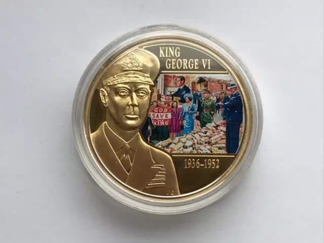 2015 Cook Îles King George VI WWII Plaqué Or Preuve Un 1 Dollar Pièce de Monnaie