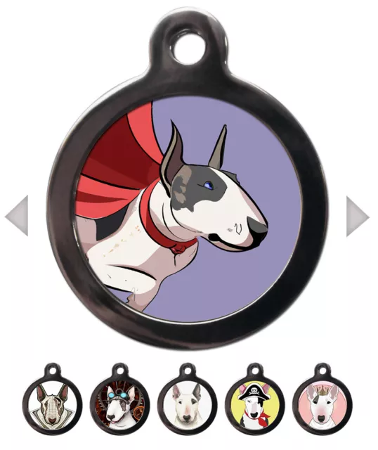 Bull Terrier Breed Pet ID Tags Personalised Dog Puppy Name Cute Disc for Collar