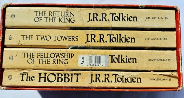LORD OF THE Rings Trilogy + Hobbit JRR Tolkien Vintage 1974 Box Set ...