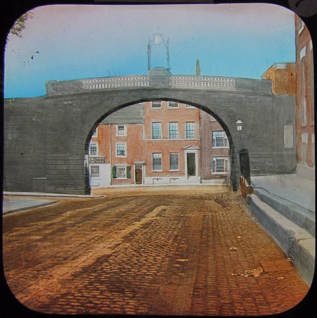 Glass Magic Lantern Slide CHESTER WATERGATE  C1890 PHOTO CHESHIRE UK
