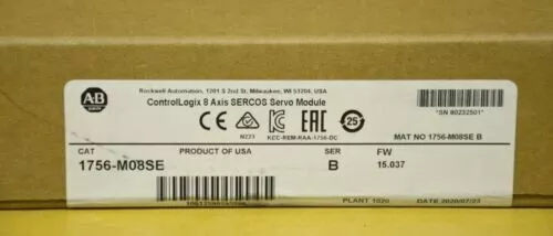 New Factory Sealed AB 1756-M08SE /B ControlLogix 8-Axis Sercos Interface Module