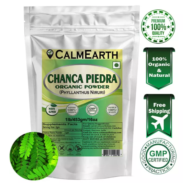 Calm Earth Chanca Piedra Poudre à base de plantes biologique 100 % pure...