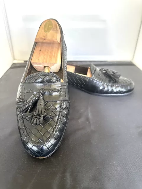 BRAGANO COLE HAAN Woven Loafers BLACK Men's 9.5 Leather Tassel $59.00 ...