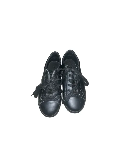 LACOSTE CARNABY EVO Black Faux Leather Trainers Shoes Boys Size 11 $29. ...