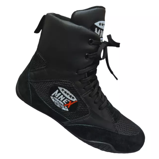 MNEX PRO FIGHTING Boxing Wrestling MMA Shoes Boots - Black, Size 11 UK