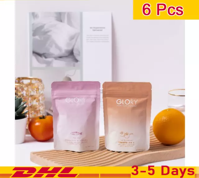 6X Tomate Vitamina C + Glory Colágeno Di Péptido Brillante Piel Brillo Radiación Claro