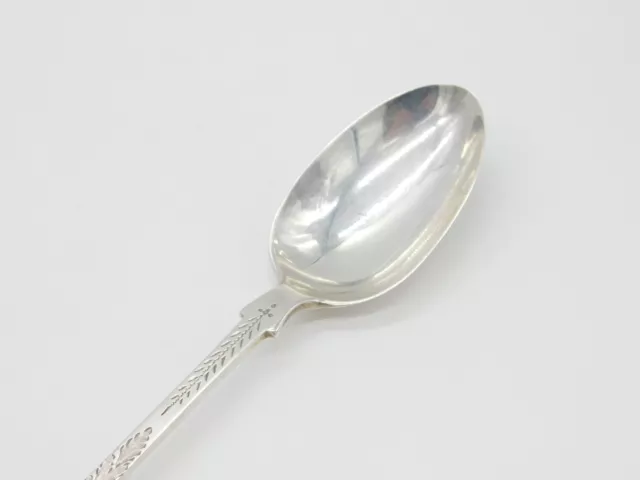 Sterling Silver Floral Pattern Table Spoon Antique 1935 London Jubilee Hallmark 2