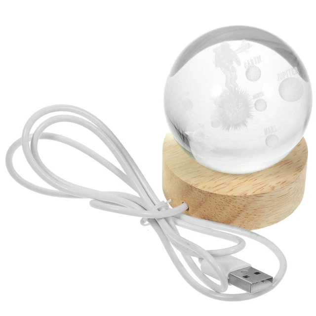 Lampada a sfera di cristallo USB a sfera di cristallo statua stile pianeta statuetta USB alimentata