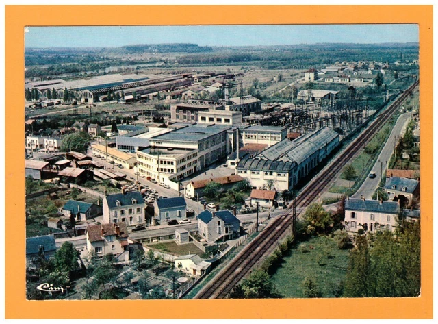 FOURCHAMBAULT (58) USINES CENTRE INDUSTRIEL & VOIE FERROVIAIRE vue aérienne 1960