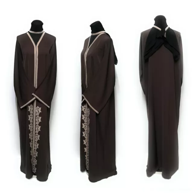 SIZE 54  Women open front abaya.dress. saudi abaya japanese Neda/linen.New