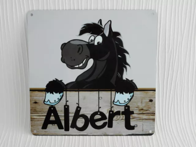 Stable Door Name Plate Personalised Sign Metal Horse Pony Plaque Black