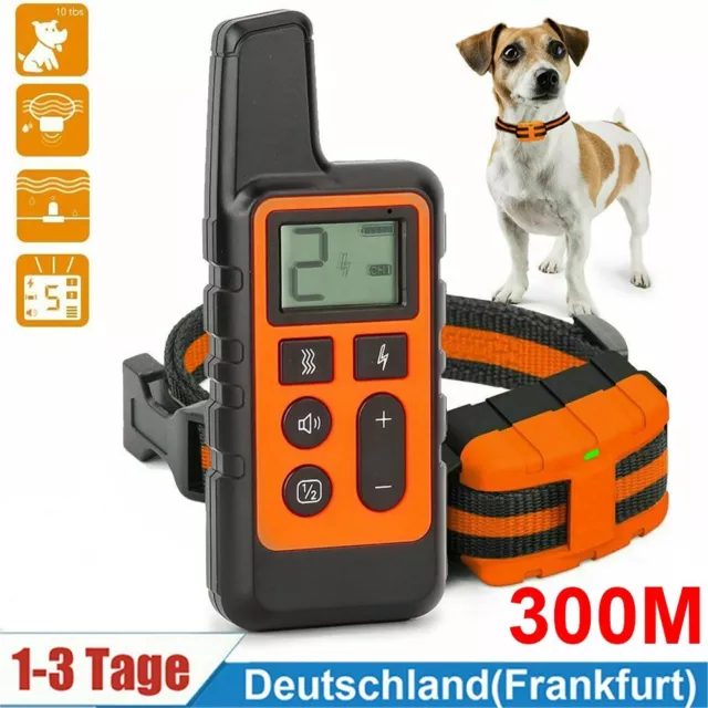 Dog Training Collar USB Rechargeable Electric Shock Anti Bark Remote Control DE