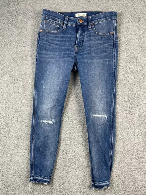 Madewell 9" High Rise Skinny Jeans Womens 27P Peitite Stretch Distressed 29x27