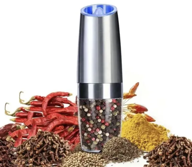 Electric Pepper Mill Gravity Induction Salt and Pepper Grinder Automatic Kitchen