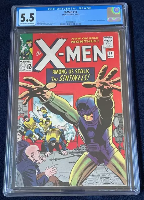 X-Men #14 (Nov 1965) ✨Graded 5.5 OFF-WHITE to WHITE by CGC ✔ 1st Sentinels App