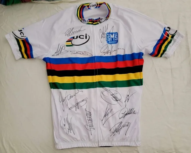 Peter Sagan + Merckx + Alaphilippe +10 signed UCI World Champion cycling jersey