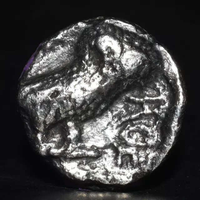 Genuine Ancient Greek Attica Silver Athena Owl Tetradrachm Coin C. 440-404 BC