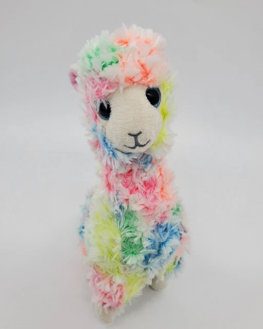 8"  Ty Beanie Babies Lola Rainbow Llama Plush Stuffed Animal Toy B39