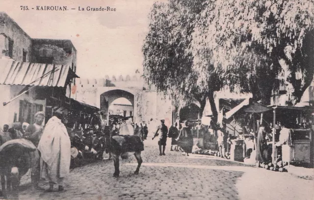 Carte postale ancienne postcard  TUNISIE TUNISIA KAIROUAN la grande-rue