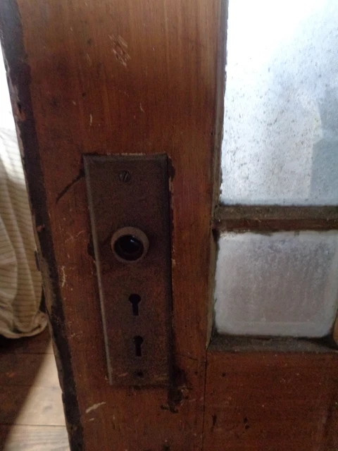 Antique 1860s Glass & Wood Door Architectural  82"(H)x31"x1.25 thick -PICK UP NJ 8