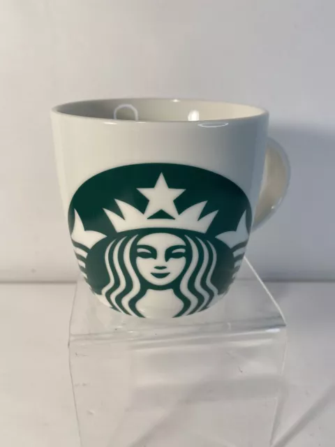 STARBUCKS Coffee Mug Cup LARGE Green Mermaid Siren Logo 14 oz Ceramic Used