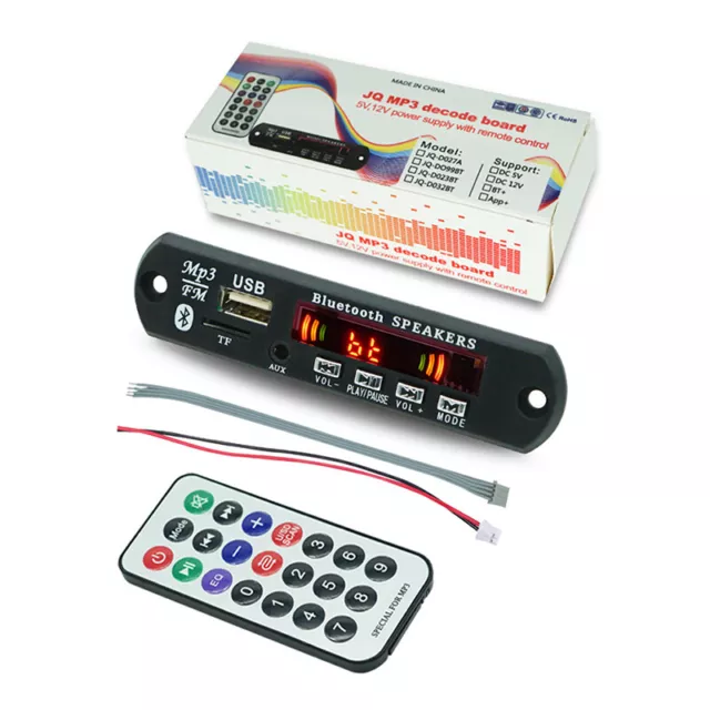 Wireless Bluetooth 5.0 9V-12V MP3 WMA Decoder Board Car Audio USB TF FM Radio G1