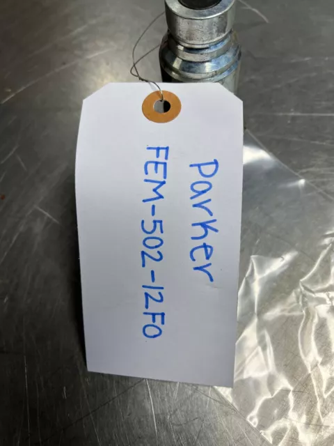 FEM50212FO Parker Hydraulic Quick Connect Coupler Fitting  QTY of 2 FEM-502-12FO