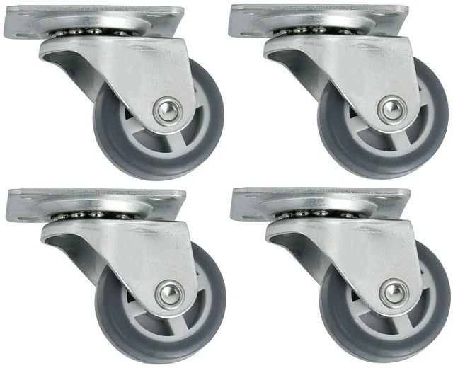 Set 4 Ruote Per Carrello GBL 50mm - Portata 200kg, Gomma Poliuretanica, Freni Inclusi - Foto 4