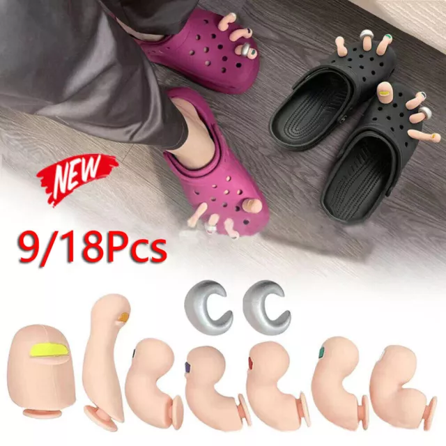9/18PCS Funny Resin Toe Shoe Charms Decors for Croc Clog Decoration Sandals AU