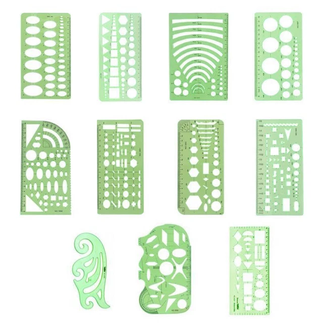 Geometric Drawing Template Ruler for Building Formwork Drawings Stationery 11kit