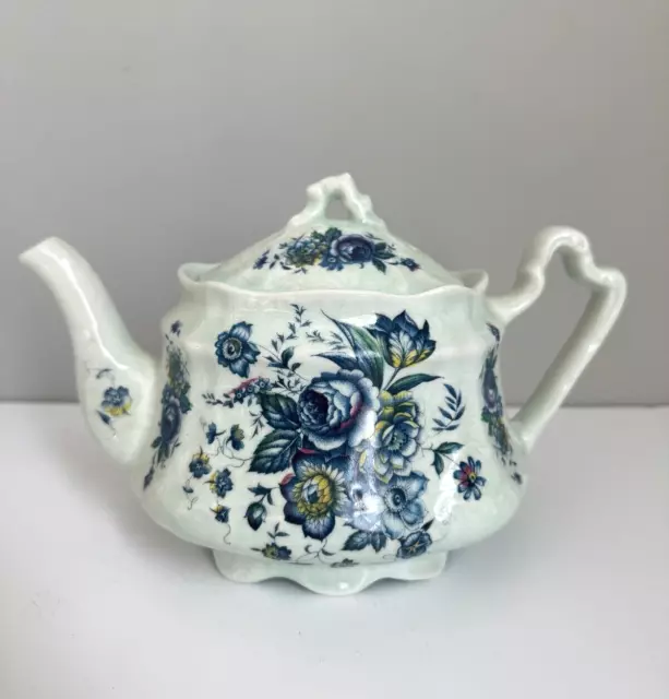 Vintage Arthur Wood Kew Ceramic Teapot Coffee Pot Blue Flowers Floral Pattern