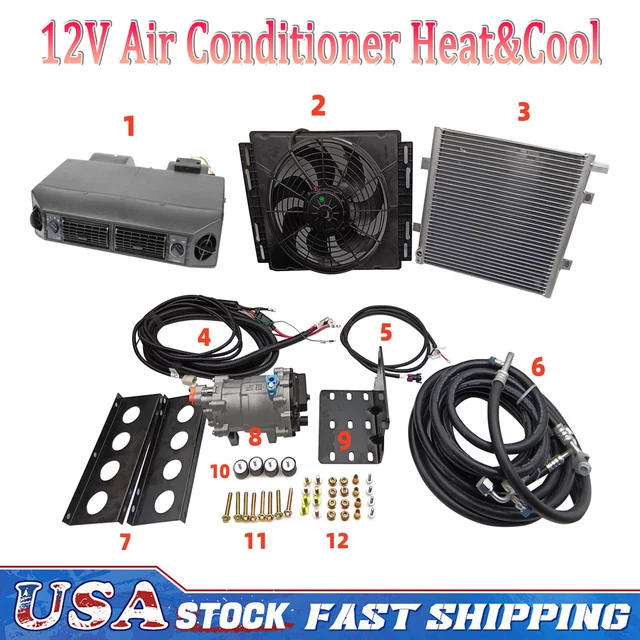 BRAND NEW AC Kit Universal UnderDash Electric Compressor Kit 12V Air