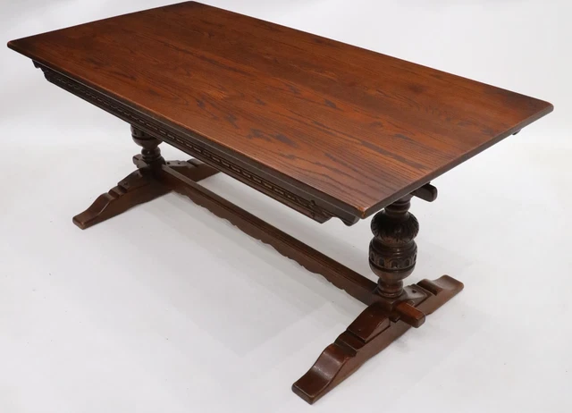 Large Old Charm Solid Oak Dining Table Can Seat 8 Tudor Style FREE UK Delivery