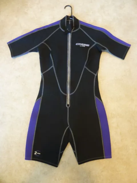 Cressi Women's Lido 2Mm Shorty Wetsuit Black And Lavender Xs, S, M, Lg, Xl, Xxl