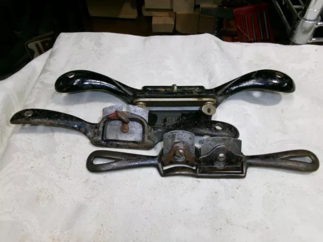 Seymour Smith double spoke shave; Stanley no. 53 spoke shave and Stanley #80