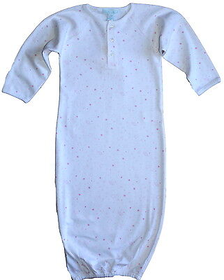 Marie Chantal Open Cotton  Sleeping Bag Gown Various Sizes Colour Pink on White