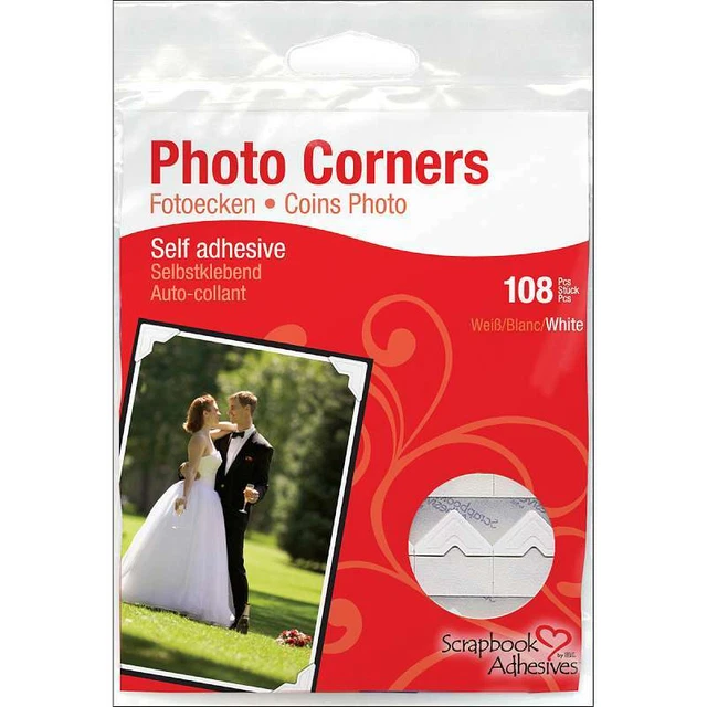 Esquinas fotográficas autoadhesivas de papel clásico 0,5 pulgadas 108/paquete-blanco 093616016282