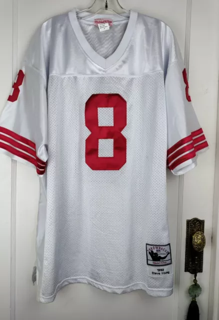 Mitchell Ness Throwback NFL 1989 Jersey Steve Young SIZE 54  White/Red