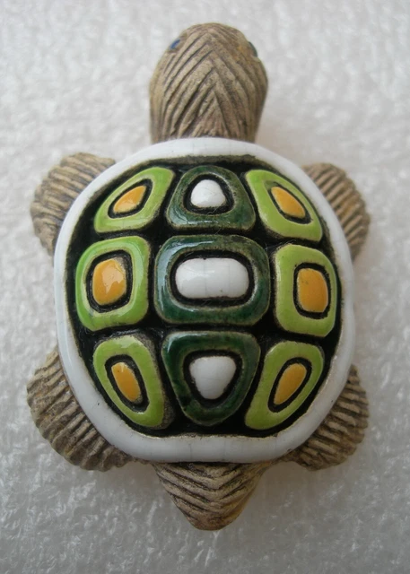 Broche Vintage En Terre Cuite Peinte - Accessoire Délicat, Occasion Bon état