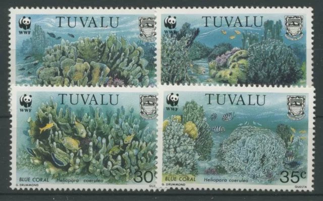 Tuvalu 1992 WWF Blaue Koralle 638/41 postfrisch