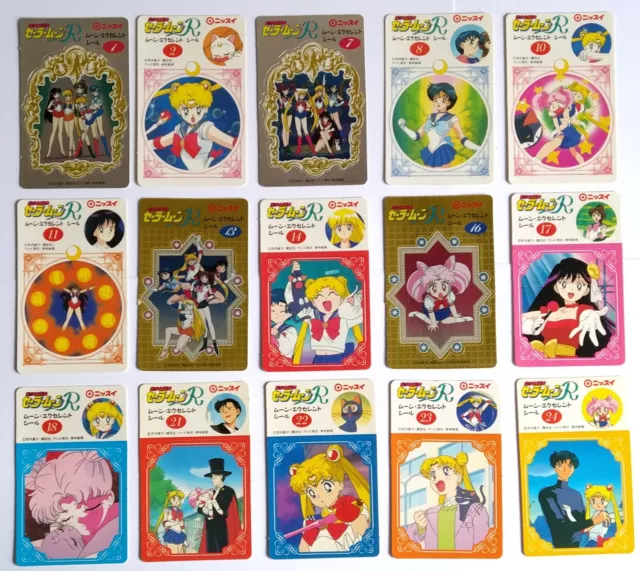 Sailor Moon R Nissui Lot 15 Different Stickers Japan