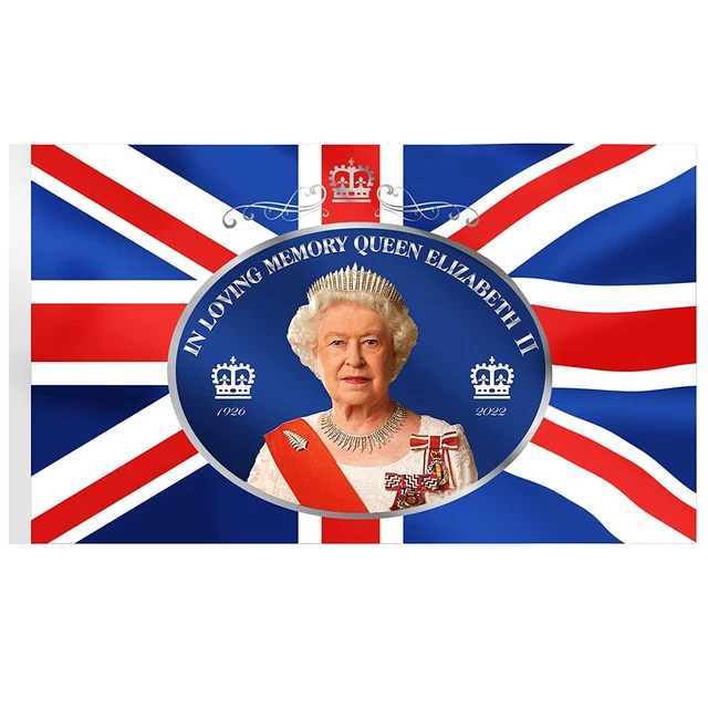 QUEEN ELIZABETH FLAG Union Jack Flag Queen Elizabeth 5ft X 3ft