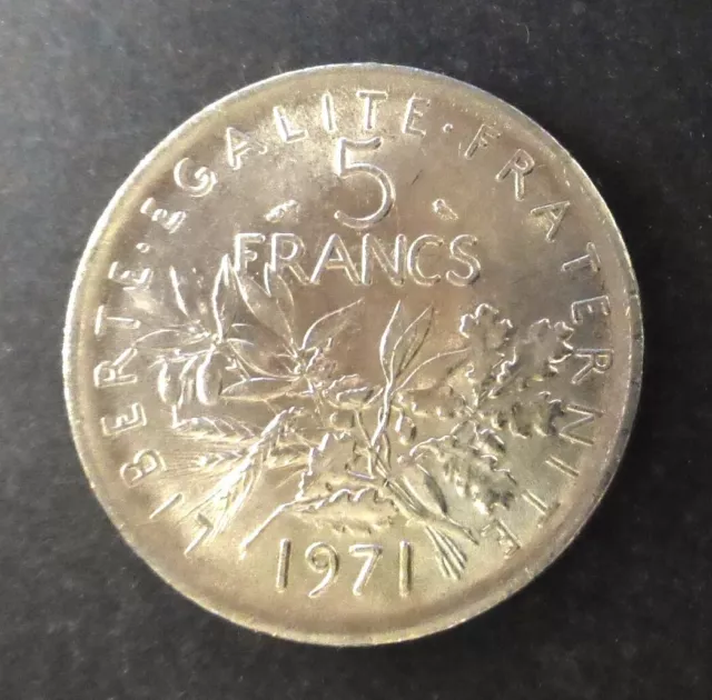 France 5 Francs 1971 - Fifth Republic Era - New Franc Coin 2