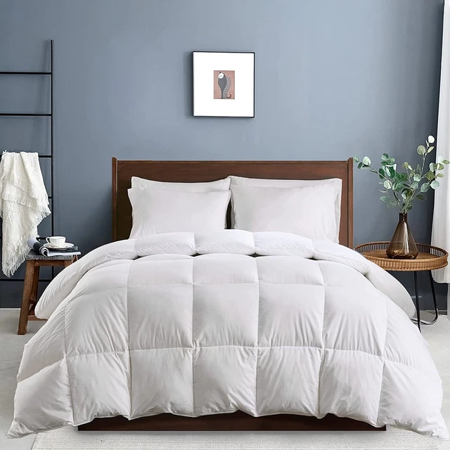 Duvet Insert,Goose down Comforter Cal King Size, 100% Cotton Cover 750+ Fill