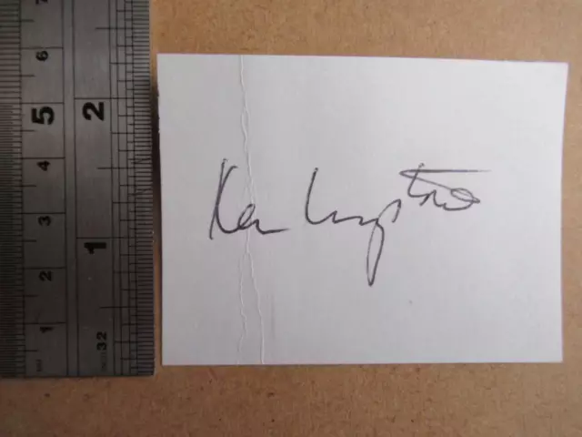 Ken Livingstone  Original Autograph (file SB2) - crease to card